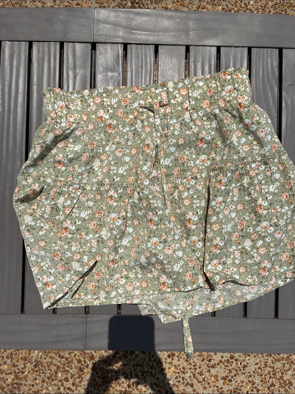 Altar'd State Sage Green Floral Drawstring Shorts